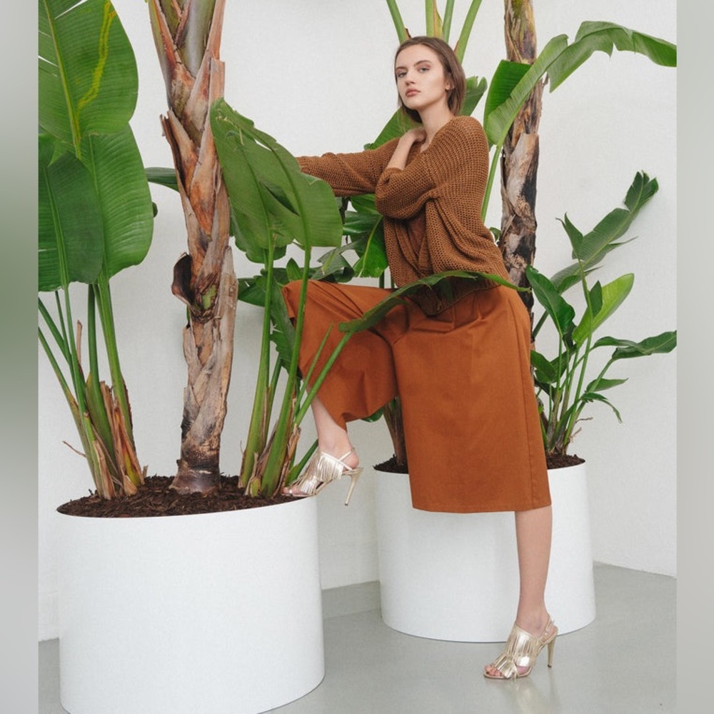 Perla Formentini Allegra Gold Platino Fringe Leather Heels Size 39 - Picture 11 of 11